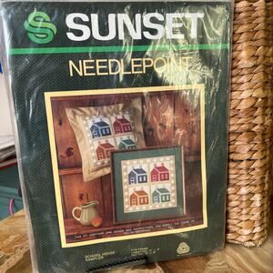 Sunset Needlepoint Kit “School House” Unopened